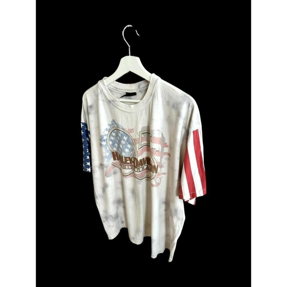Vintage Harley-Davidson USA‎ Flag Sleeves 50th Anniversary T-shirt XL W Virginia